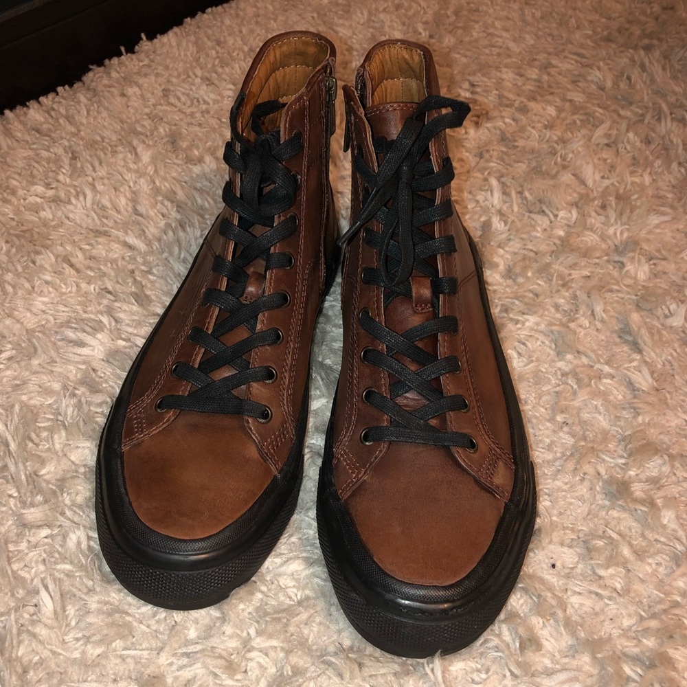FRYE Leather Zip Up sneaker boots NWOT